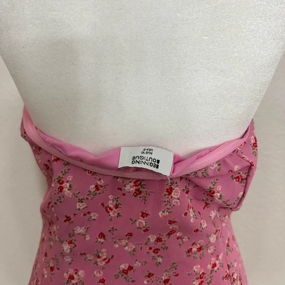 Pink Floral Strapless Dress - Picture 3 of 3